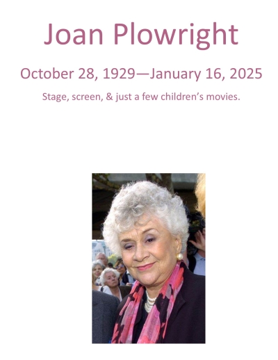 Joan Plowright in Memoriam