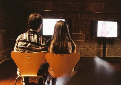 Image of couple watching tv