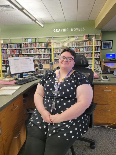 Image of Elivia at Reference desk