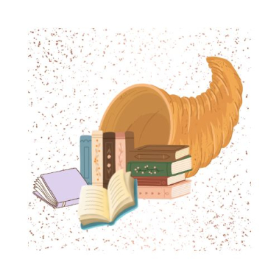 Image of horn of plenty with books