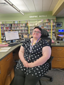 Image of Elivia at Reference desk