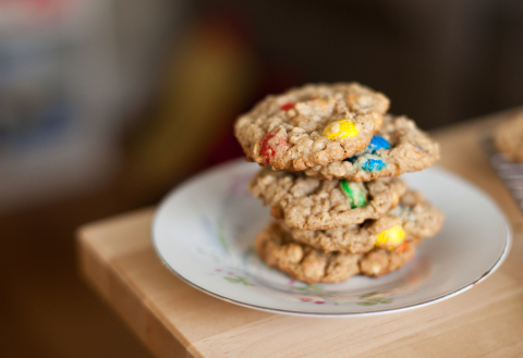 Image of monster cookies on a plate