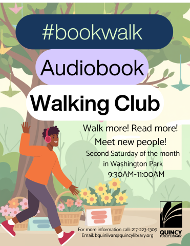 Image of flyer for bookwalk audiobook walking club
