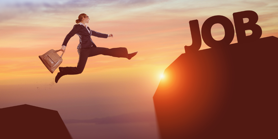 Photo of a career jumper jumping to a new job