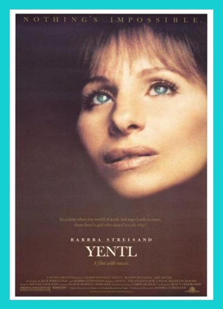 Photo of Barbara Streisand looking up