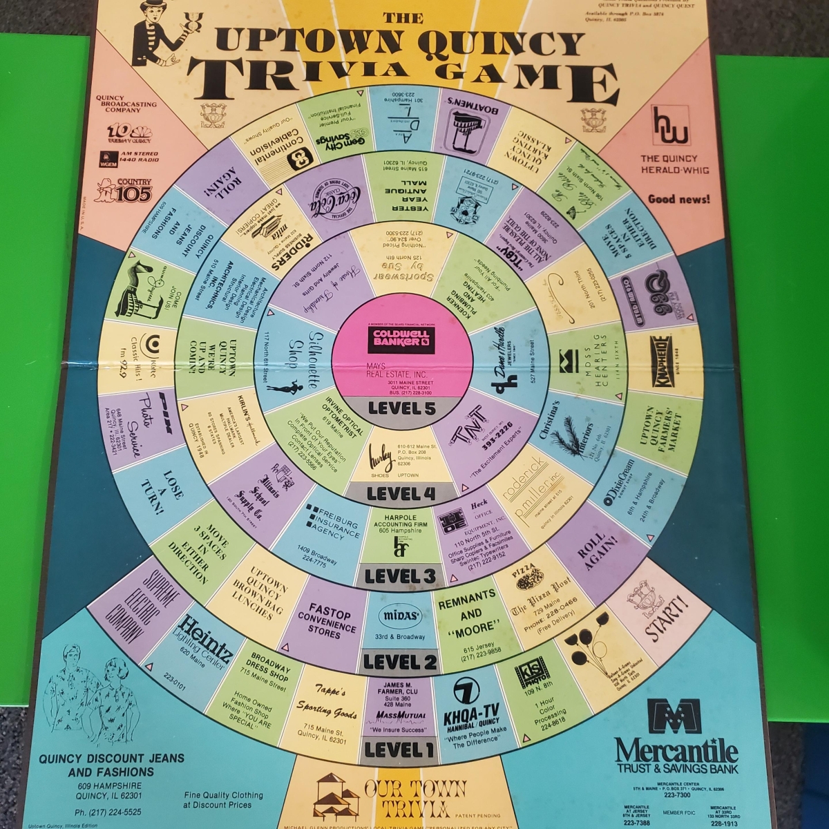 PHOTO OF A 1975 Quincy trivia board game